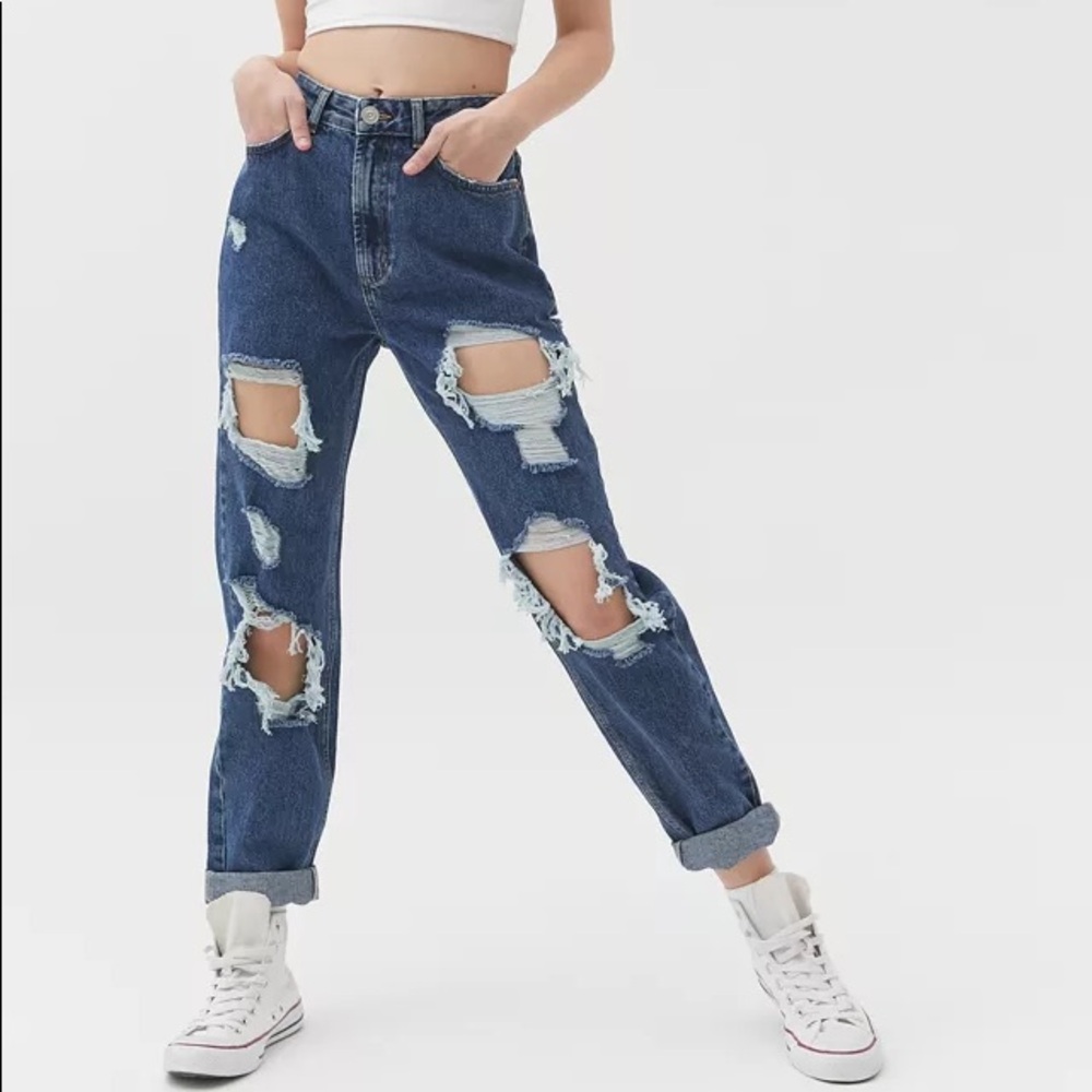 Dark Wash Distressed Jeans